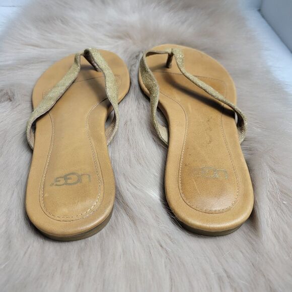 Ugg Women Allaria Ii Metallic Braid Flip Flops Size 8 - Picture 4 of 9